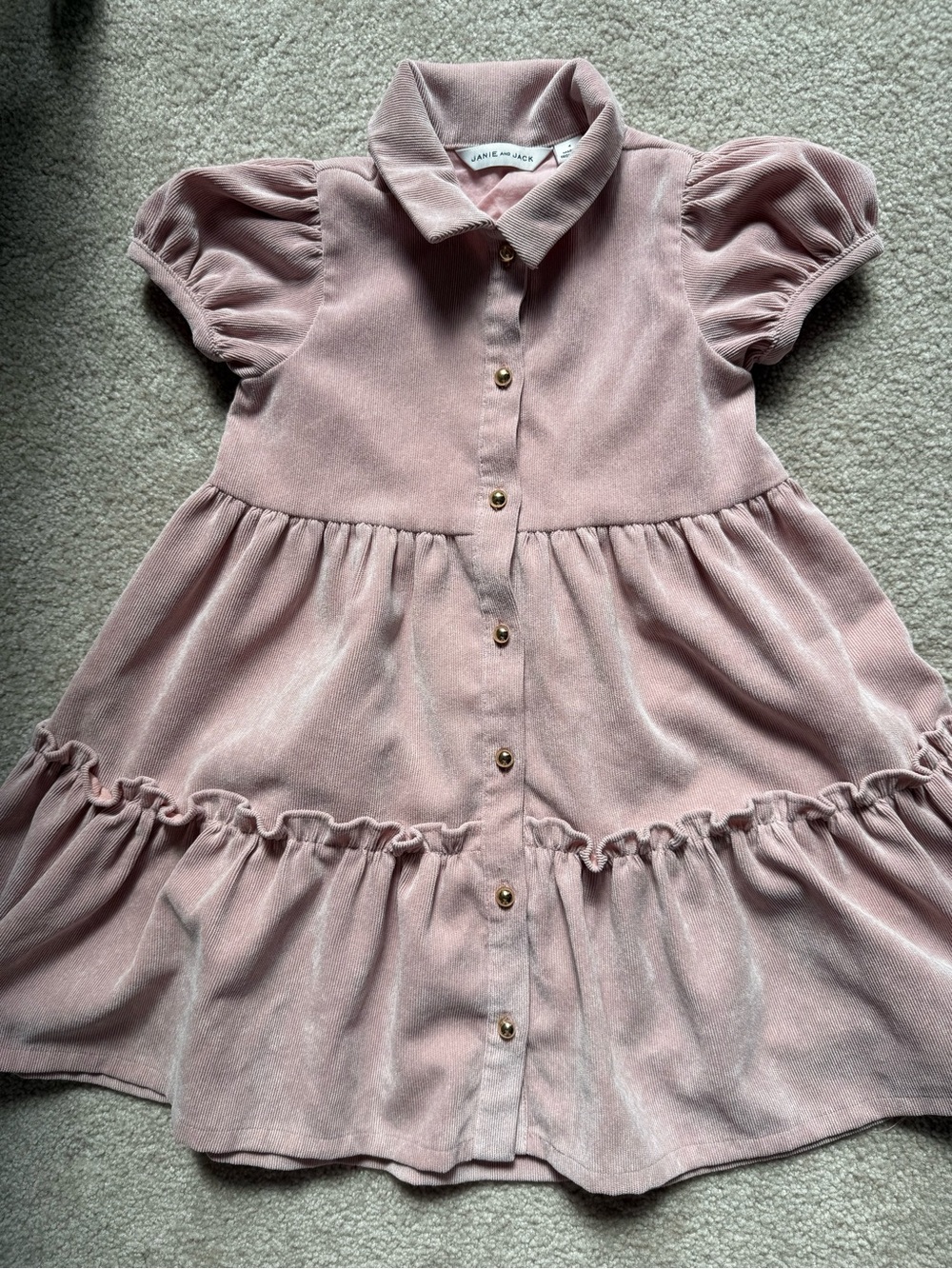 Janie and Jack Pink Corduroy Dress